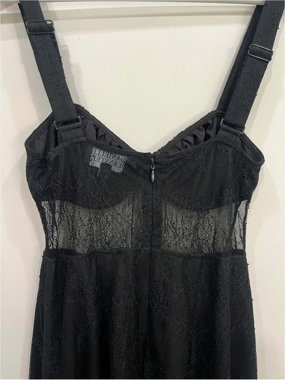 Danielle Bernstein WeWoreWhat Black Lace Sheer Corset Maxi Dress XS